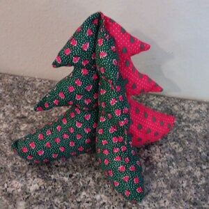 Festive Fabric Christmas Tree Decor Handmade By Me